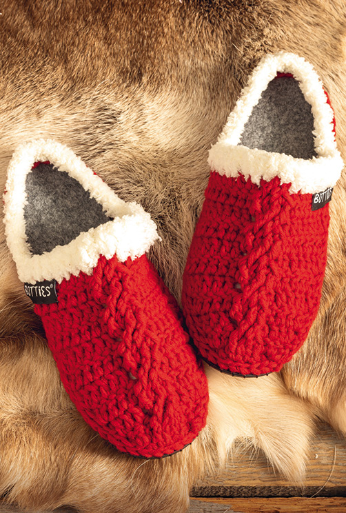 Modellansicht Bild 2: Gehäkelte rot-weiße Weihnachts-Botties