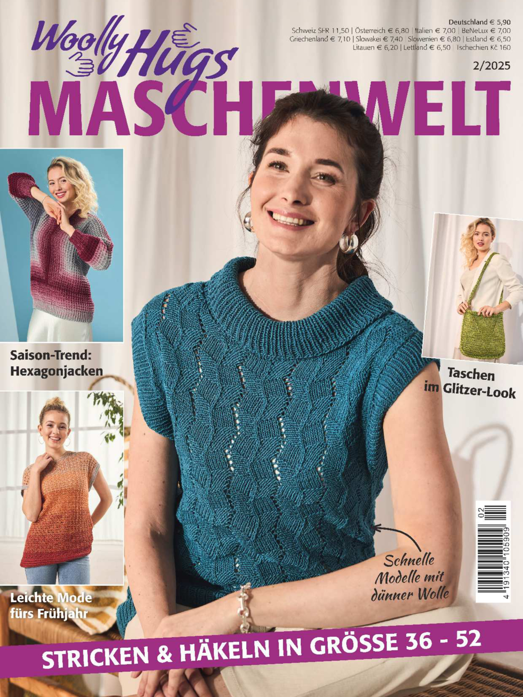 Woolly Hugs Maschenwelt Nr. 2/2025 - Stricken und Häkeln in Größe 36 - 52 Magazin Produktbild: Woolly Hugs Maschenwelt Nr. 2/2025 - Stricken und Häkeln in Größe 36 - 52