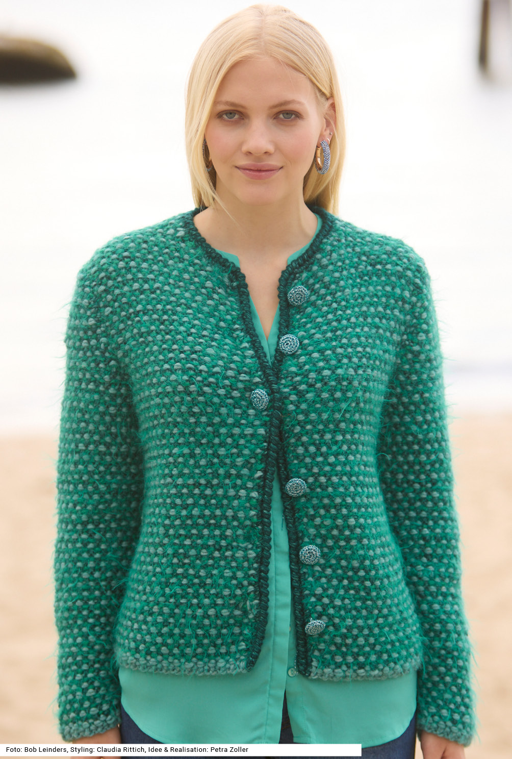 Modellansicht Bild 2: Jacke mit Hebemaschenmuster