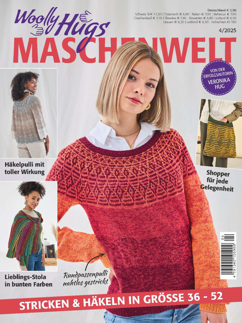 Magazin Produktbild: Woolly Hugs Maschenwelt Nr. 4/2025 - Stricken und Häkeln in Größe 36 - 52
