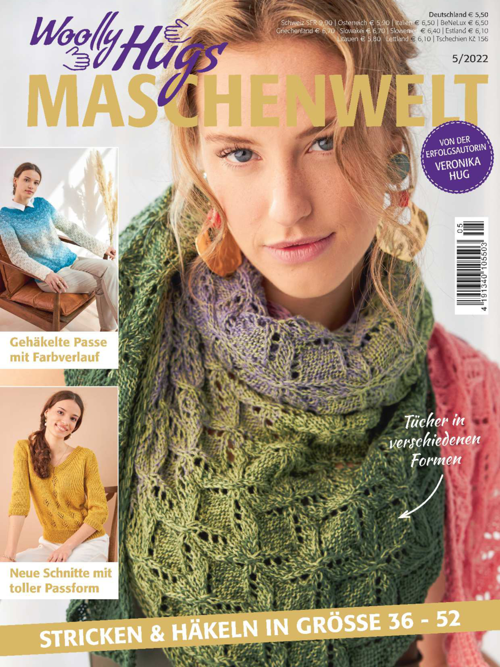 Magazin Produktbild: Woolly Hugs Maschenwelt Nr. 5/2022 - Stricken & Häkeln in Größe 36 - 52