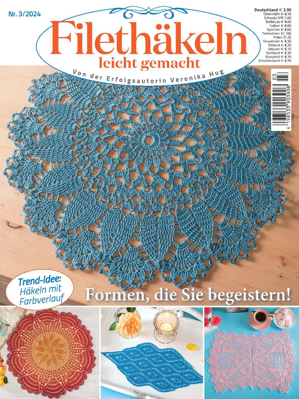 Magazin Produktbild: Filethäkeln leicht gemacht Nr. 3/2024 - Formen, die Sie begeistern!