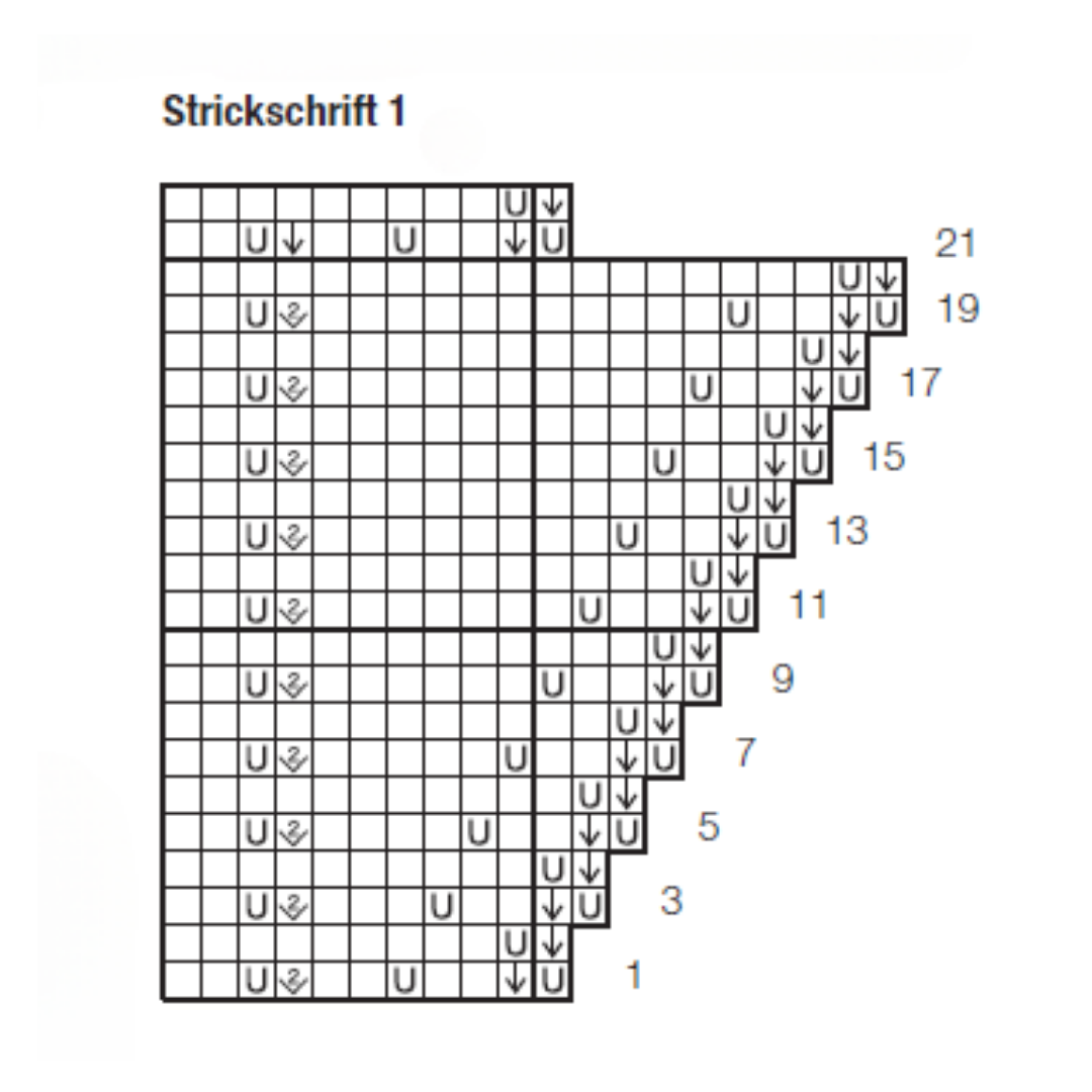 Rautenförmiges Strickmuster, ideal für DIY-Projekte. Präzise, Gitteranordnung mit stilvollen Symbolen.