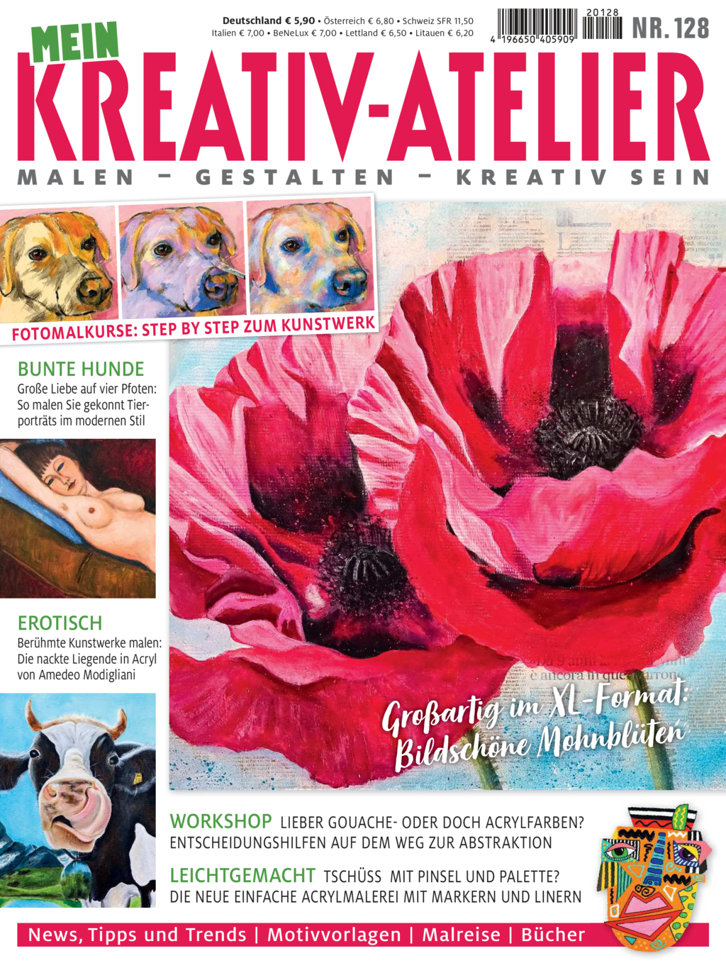 Magazin Produktbild: Mein Kreativ-Atelier Nr. 128 - Bildschöne Mohnblüten