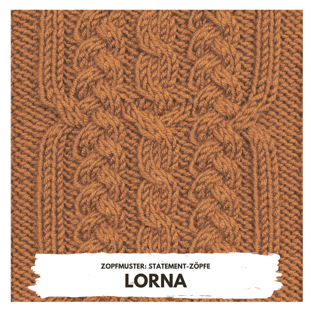 Modisches Zopfmuster in warmem Orange, strukturierte Handarbeit, ideal für selbstgemachte Strickprojekte.