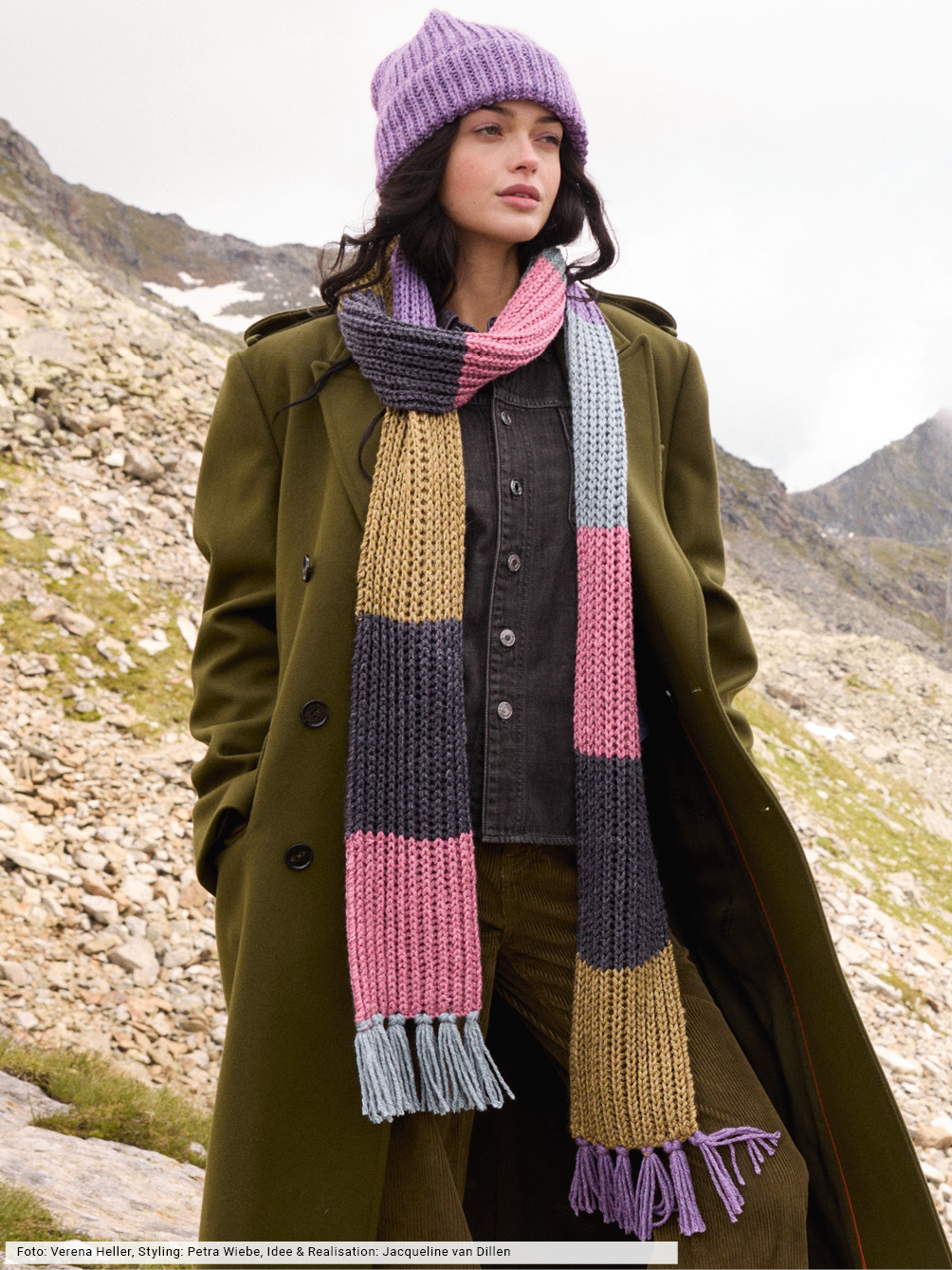 Modellansicht Bild 1: Mütze und Schal im Vollpatent