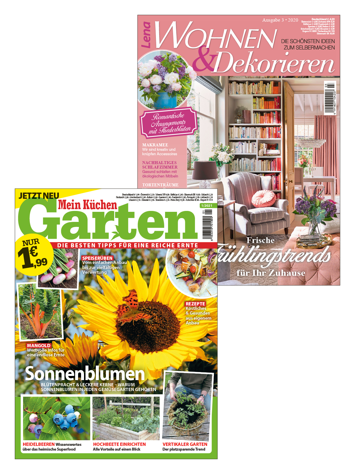 "Haus und Garten"-Bundle ZuBu3/22: Lena Wohnen und Dekorieren 3/20 + Mein Küchengarten 1/21