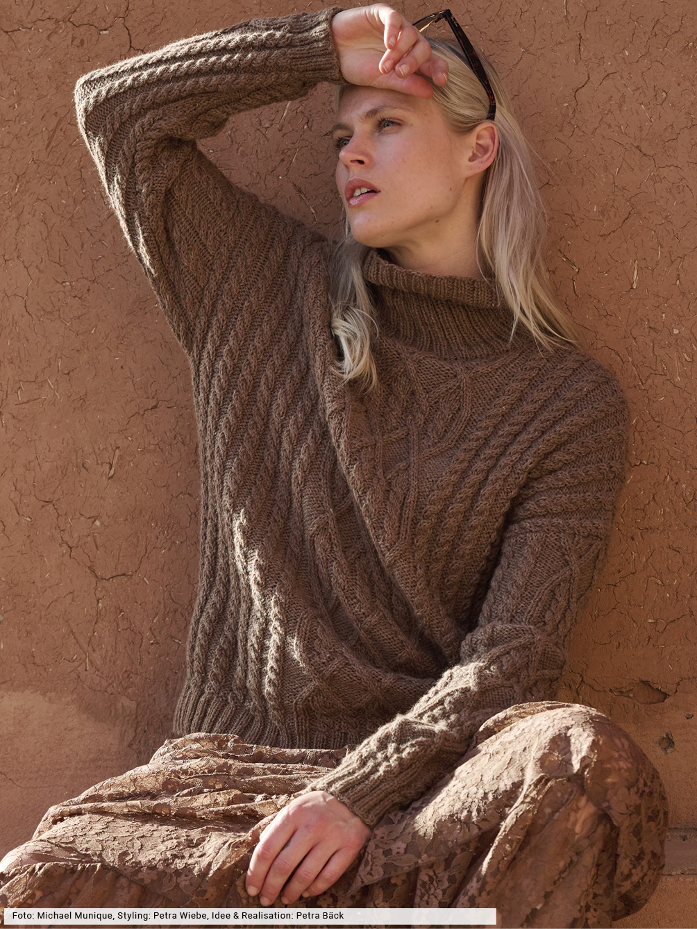 Modellansicht Bild 1: Zopfmuster-Pulli
