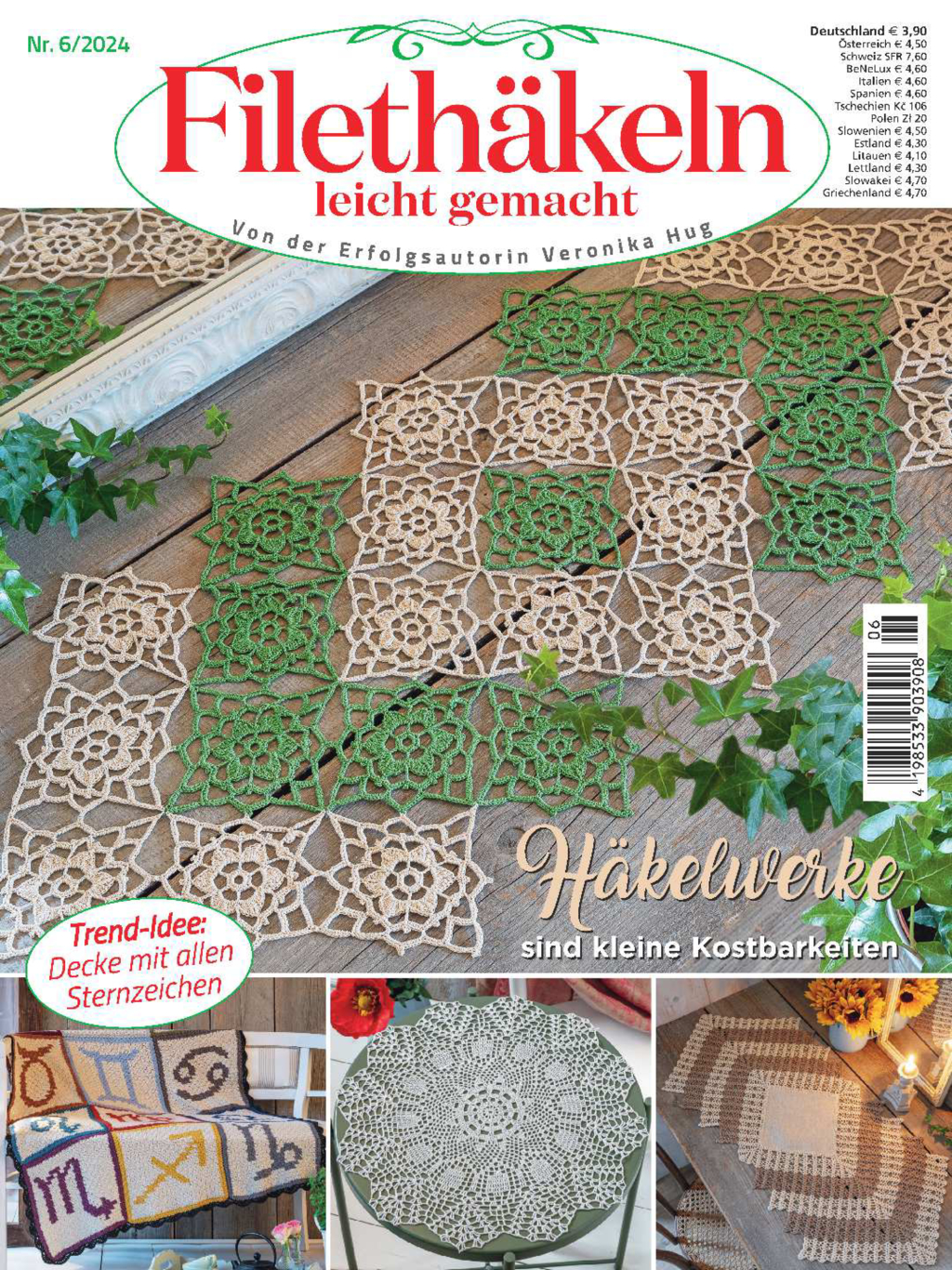 Magazin Produktbild: Filethäkeln leicht gemacht Nr. 6/2024 - Häkelwerke sind kleine Kostbarkeiten