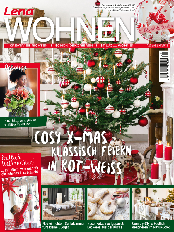 Magazin Produktbild: Lena Wohnen - Cosy X-Mas - klassisch feiern in Rot-Weiß
