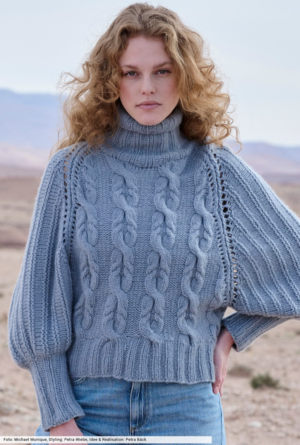 Modellansicht Bild 2: Pulli mit tiefen Raglanärmeln