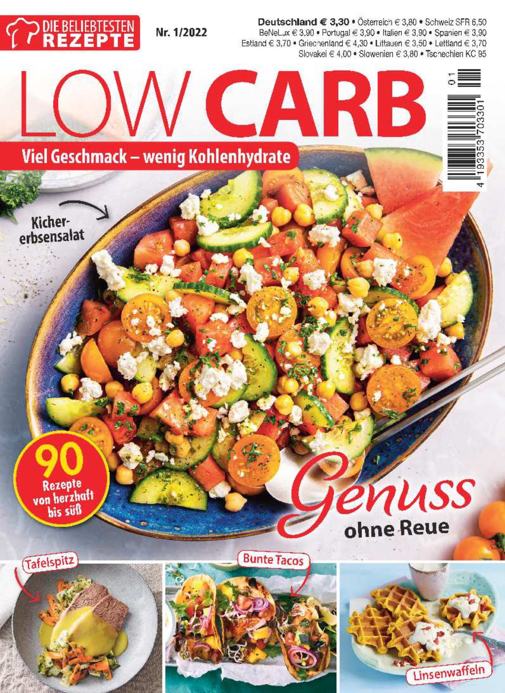 Magazin Produktbild: Die beliebtesten Rezepte 1/2022 - Low Carb-Gerichte