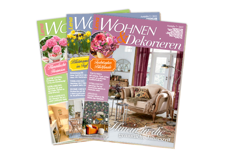 Helle Farben, florale Muster, rustikale Einrichtung, gemütlich, stilvoll, wohnlich, einladend.