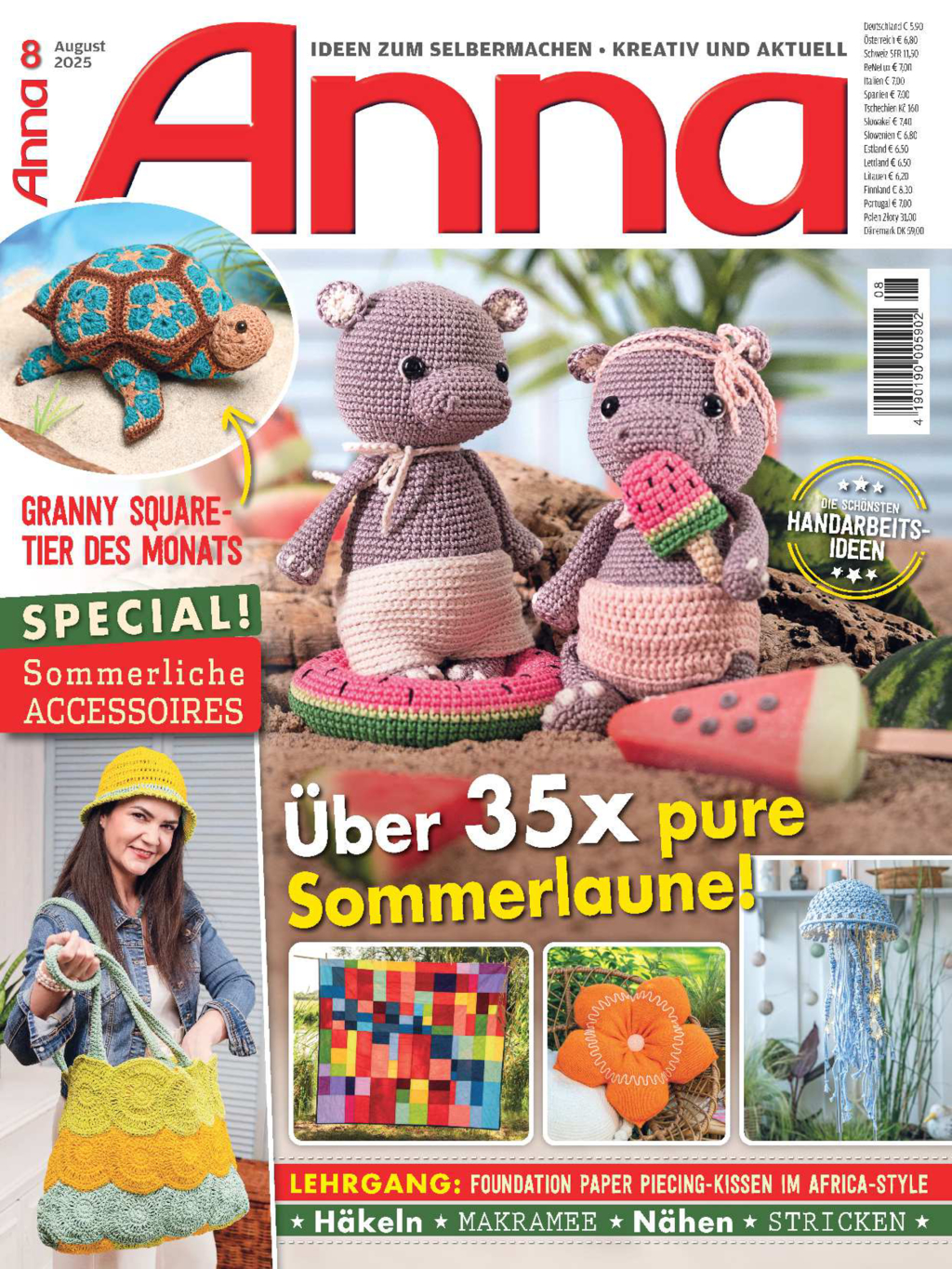 Magazin Produktbild: Anna Nr. 8/2025 - Über 35x pure Sommerlaune!