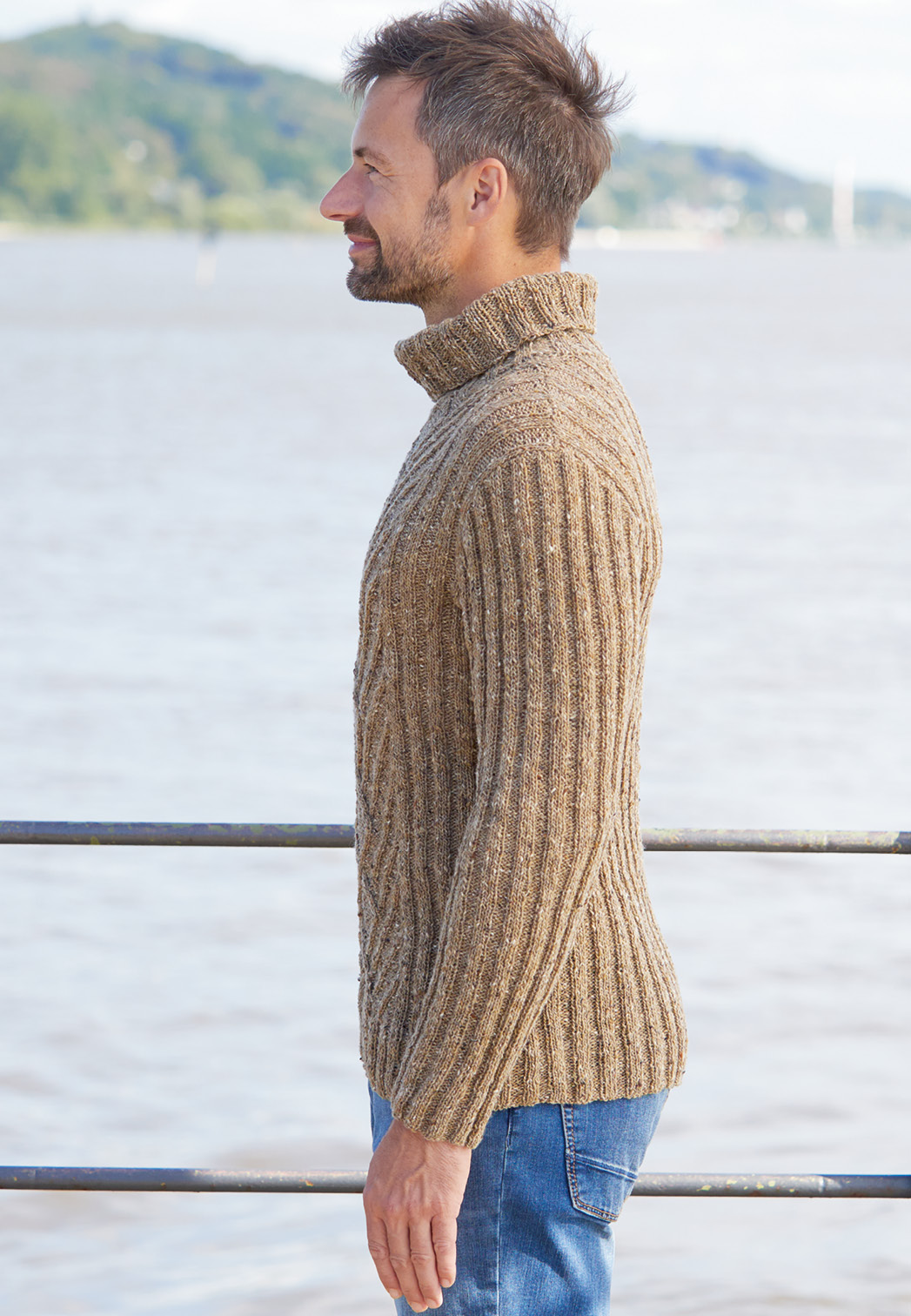 Aran-Sweater in Tweedoptik