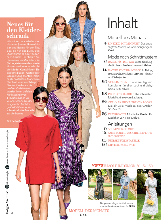 Farbige Kleider prägen: Rot, Blau. Geometrische Muster, minimalistischer Schnitt. Modisch, handgemacht.