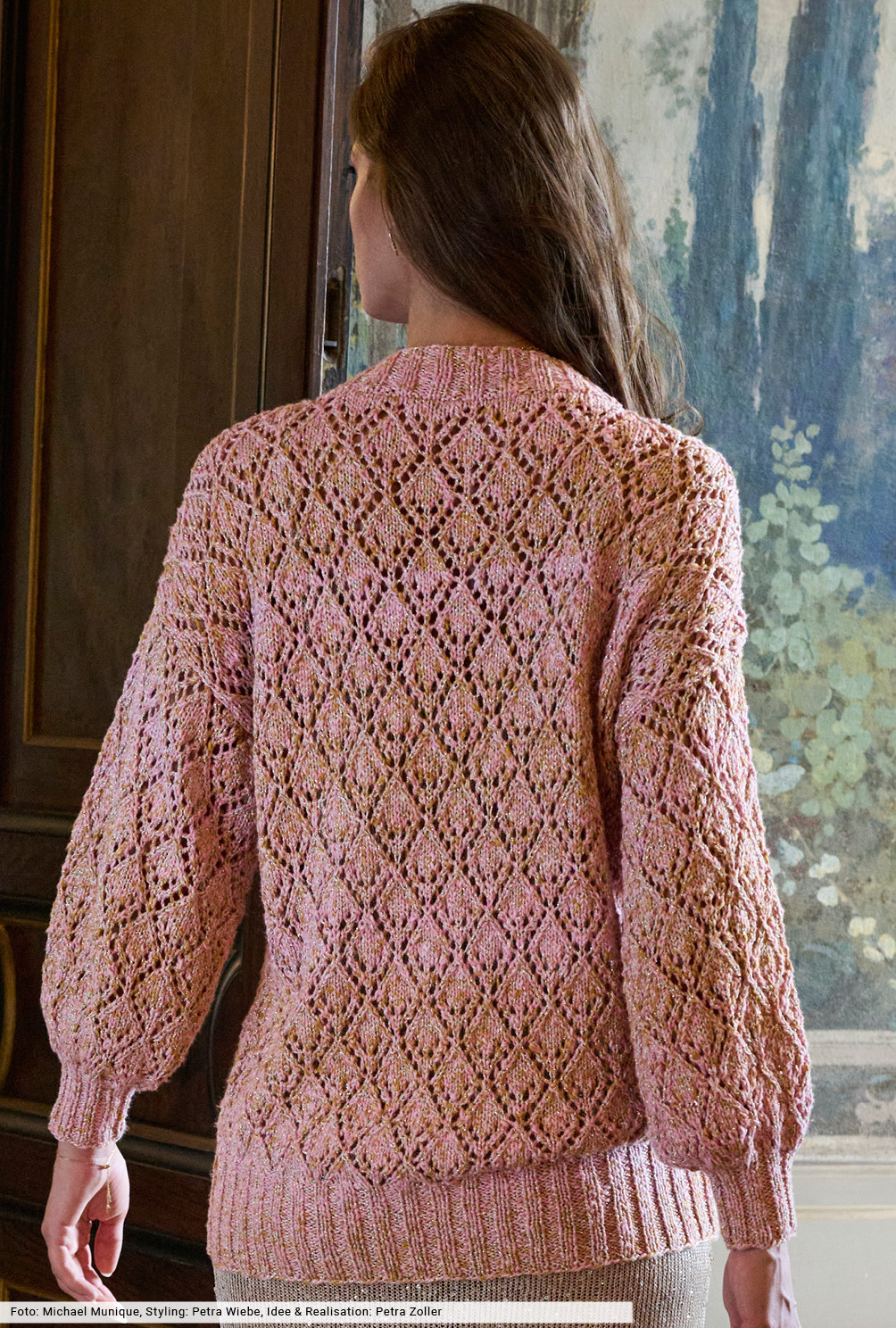 Modellansicht Bild 5: Pulli im Rauten-Ajourmuster