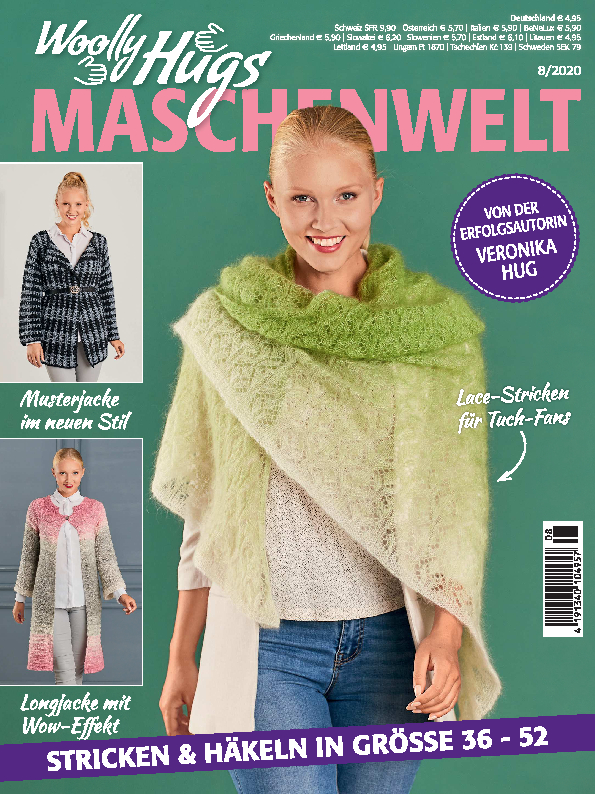 Magazin Produktbild: Woolly Hugs Maschenwelt Nr. 8/2020 - Stricken & Häkeln in Größe 36-52