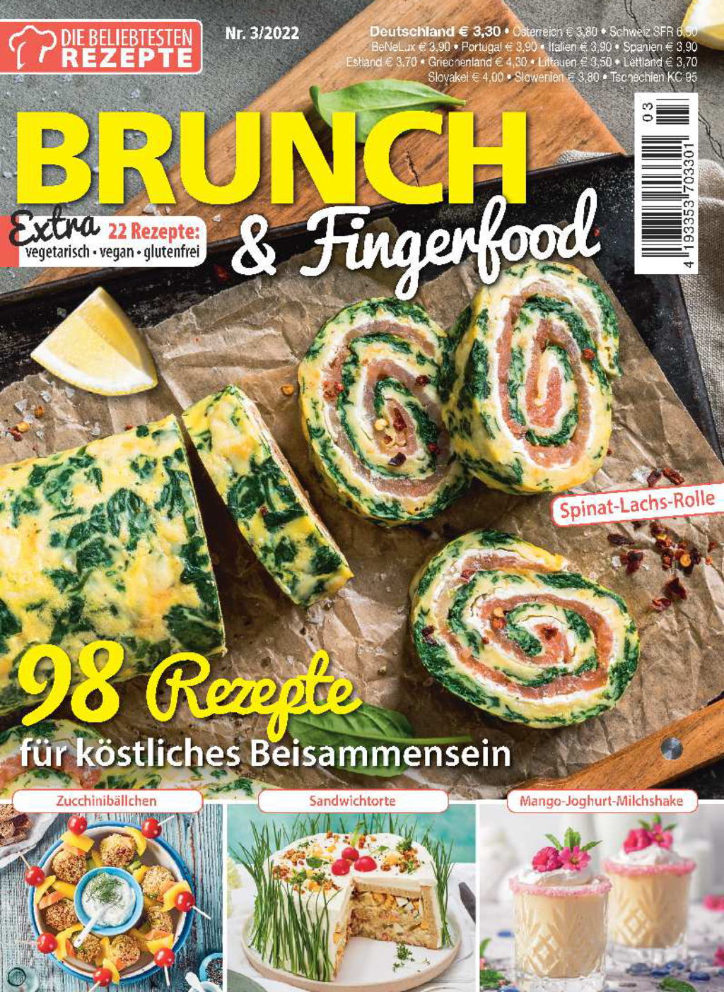 Magazin Produktbild: Die beliebtesten Rezepte 3/2022 - Brunch & Fingerfood