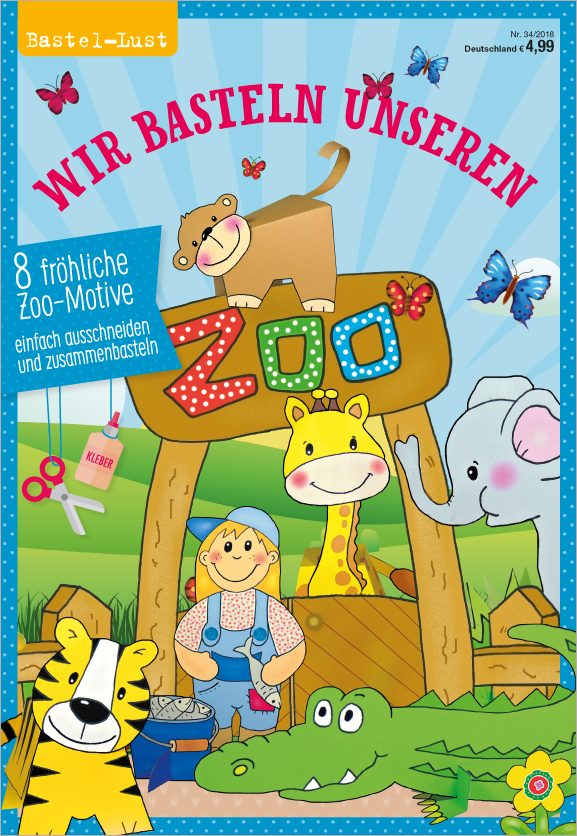 Bastellust Nr. 34/2018 - Wir basteln unseren Zoo Bastelblock