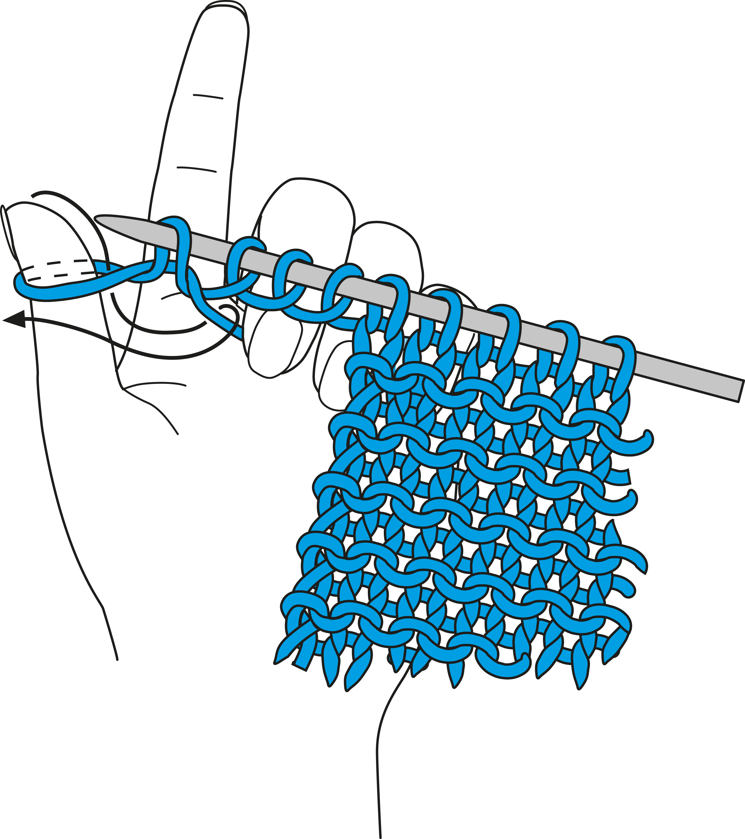 Handgestricktes Muster in leuchtendem Blau, modisch und einzigartig. Perfekt für DIY-Projekte.