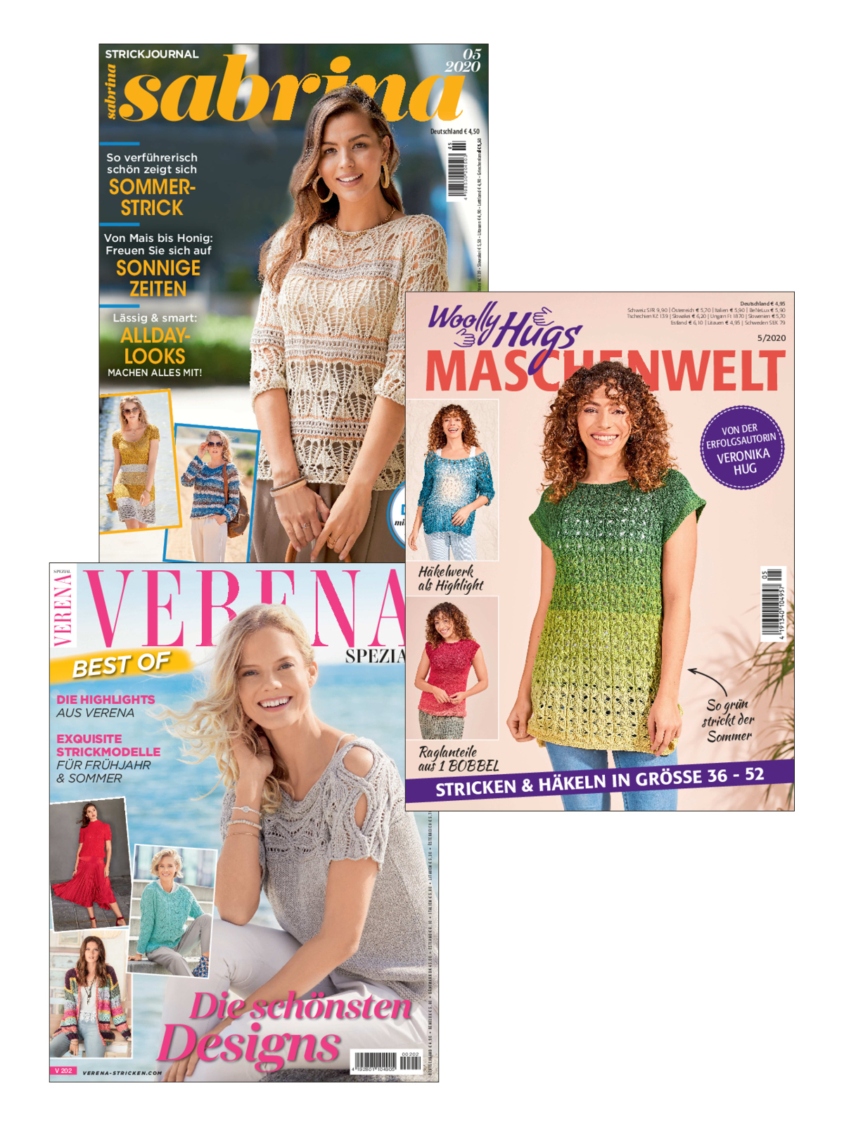 Strick-Bundle: Sabrina Nr. 5 + Woolly Hugs Nr. 5 + Verena Special Nr. 202 Strick-Bundle: Sabrina Nr. 5 + Woolly Hugs Nr. 5 + Verena Special Nr. 202