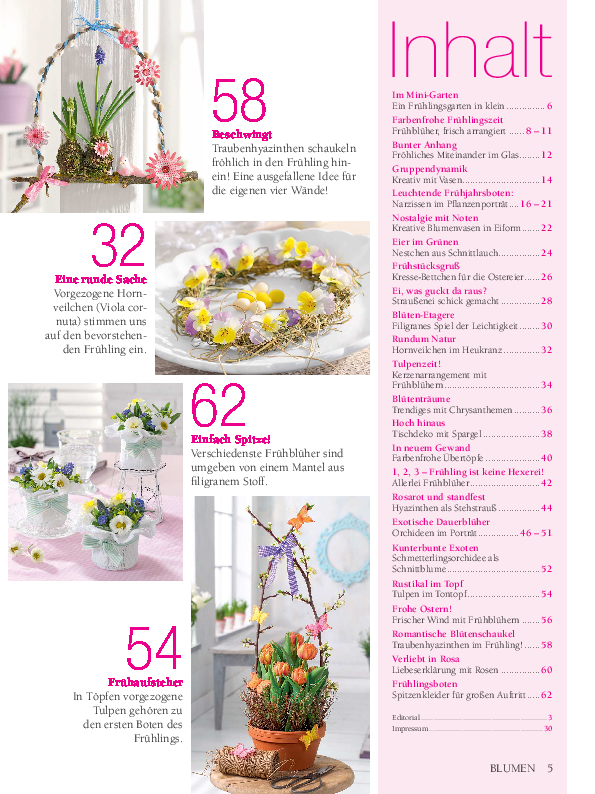 Modische Blumenkränze, handgefertigt, pastellfarbene Blütenmuster auf zarten Stoffen, kreativ und verspielt.