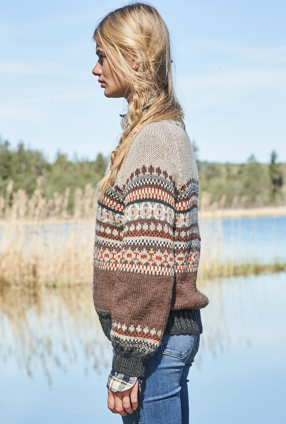 Prächtiger Fair-Isle-Pulli mit Rundpasse