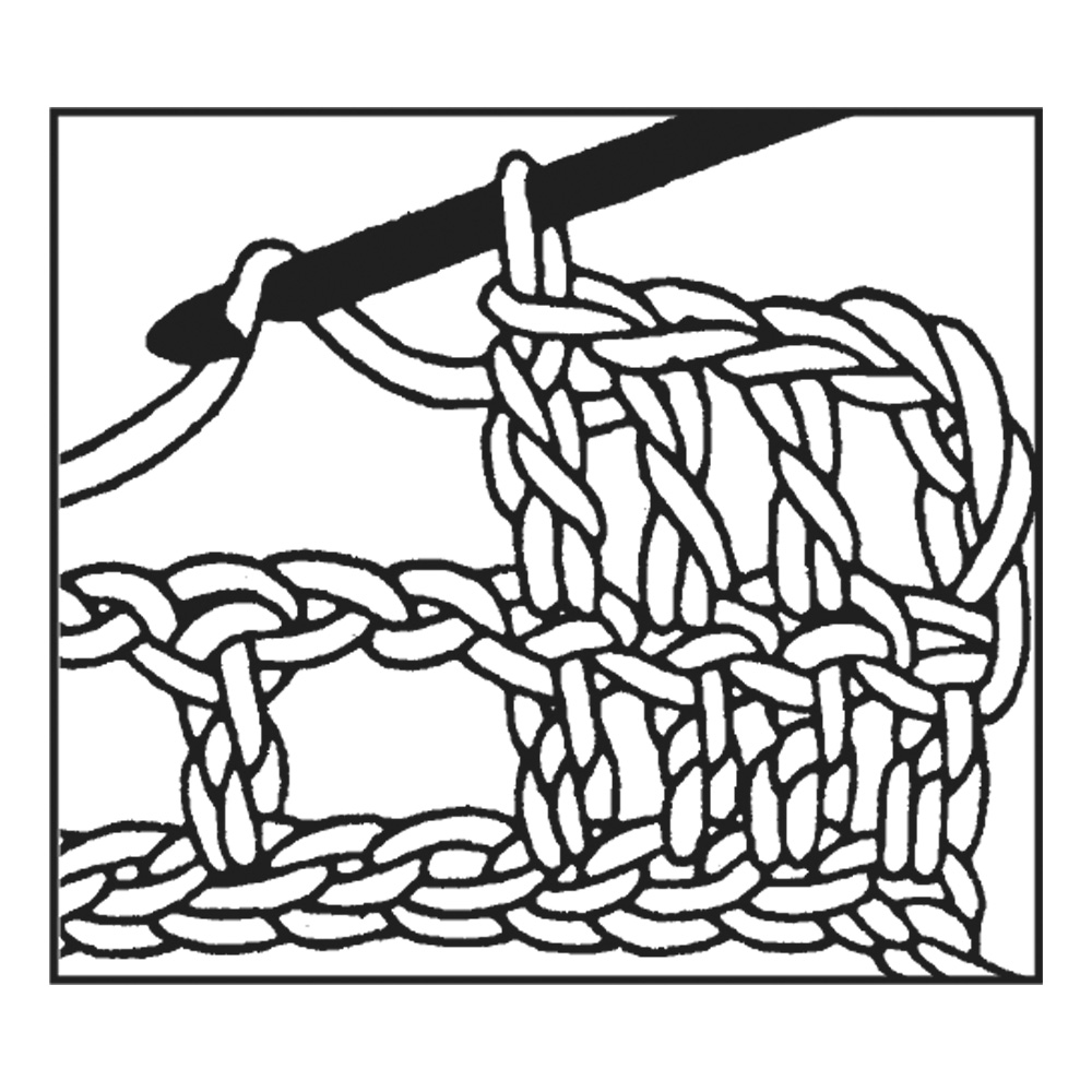 Schwarz-weiß Häkelmuster mit dicken Garnschlaufen. Handarbeit, DIY, ideal für kreative Projekte.