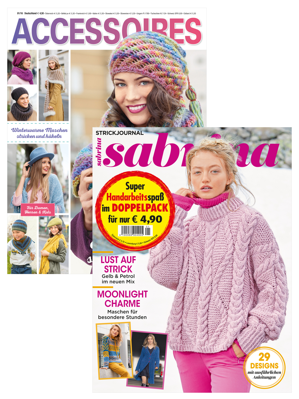 Handarbeit-Bundle: Sabrina Nr. 01/2020 und Accessoires 01/2016 "Mützen & Tücher" Handarbeit-Bundle: Sabrina Nr. 01/2020 und Accessoires 01/2016 "Mützen & Tücher"