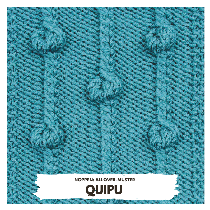 Türkisfarbene, handgemachte Strickarbeit mit Noppen Allover-Muster. Modisch und einzigartig.