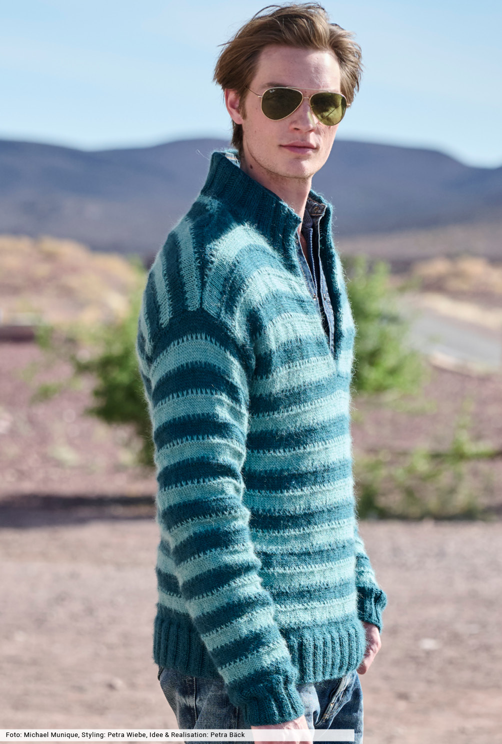 Modellansicht Bild 4: Gestreifter Herrenpulli
