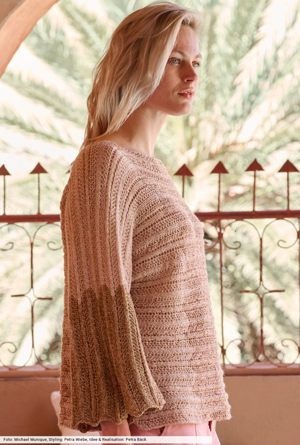 Modellansicht Bild 4: Quergestrickter Zackenpulli