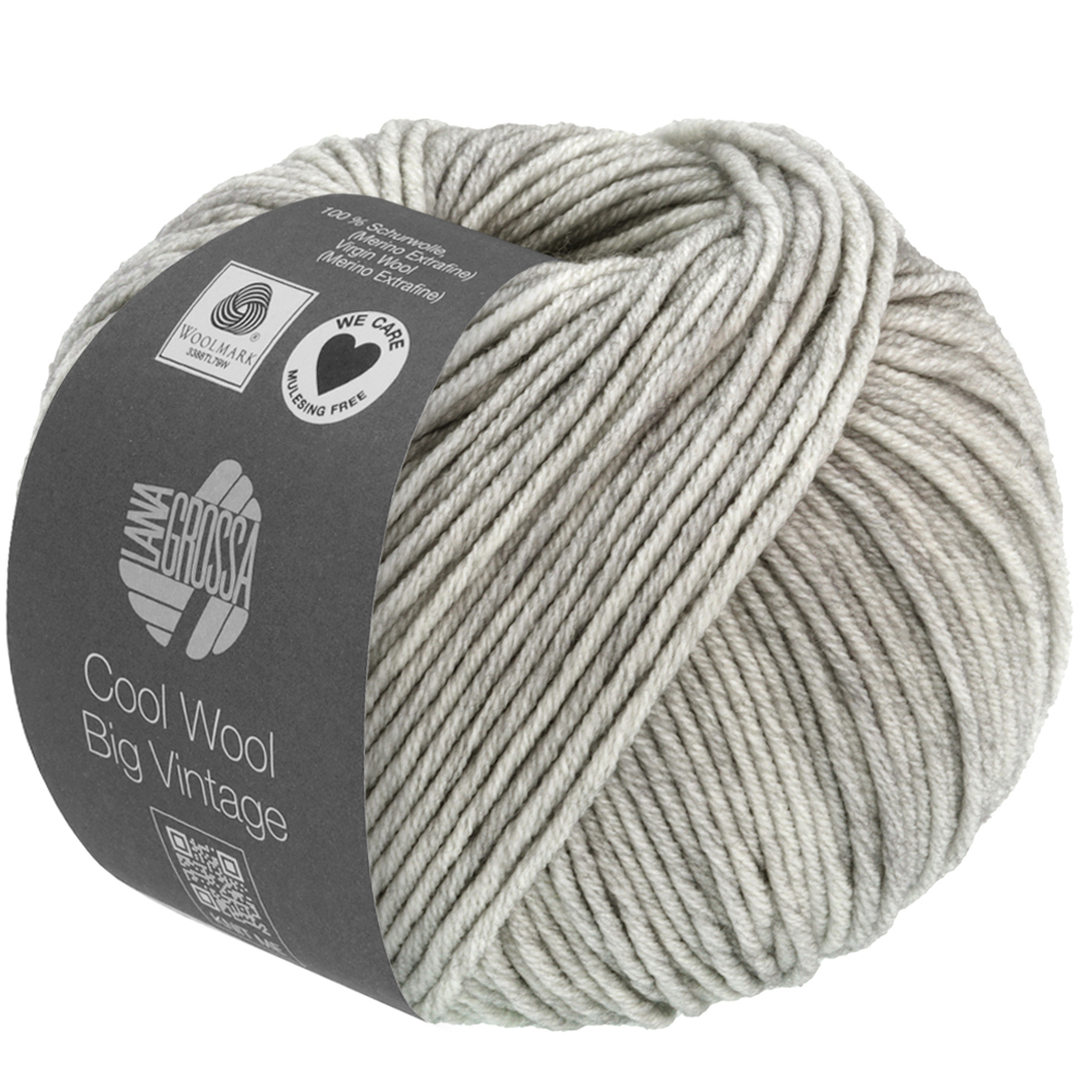 Garnbild Lana Grossa Cool Wool Big Vintage Hellgrau Nr. 7169