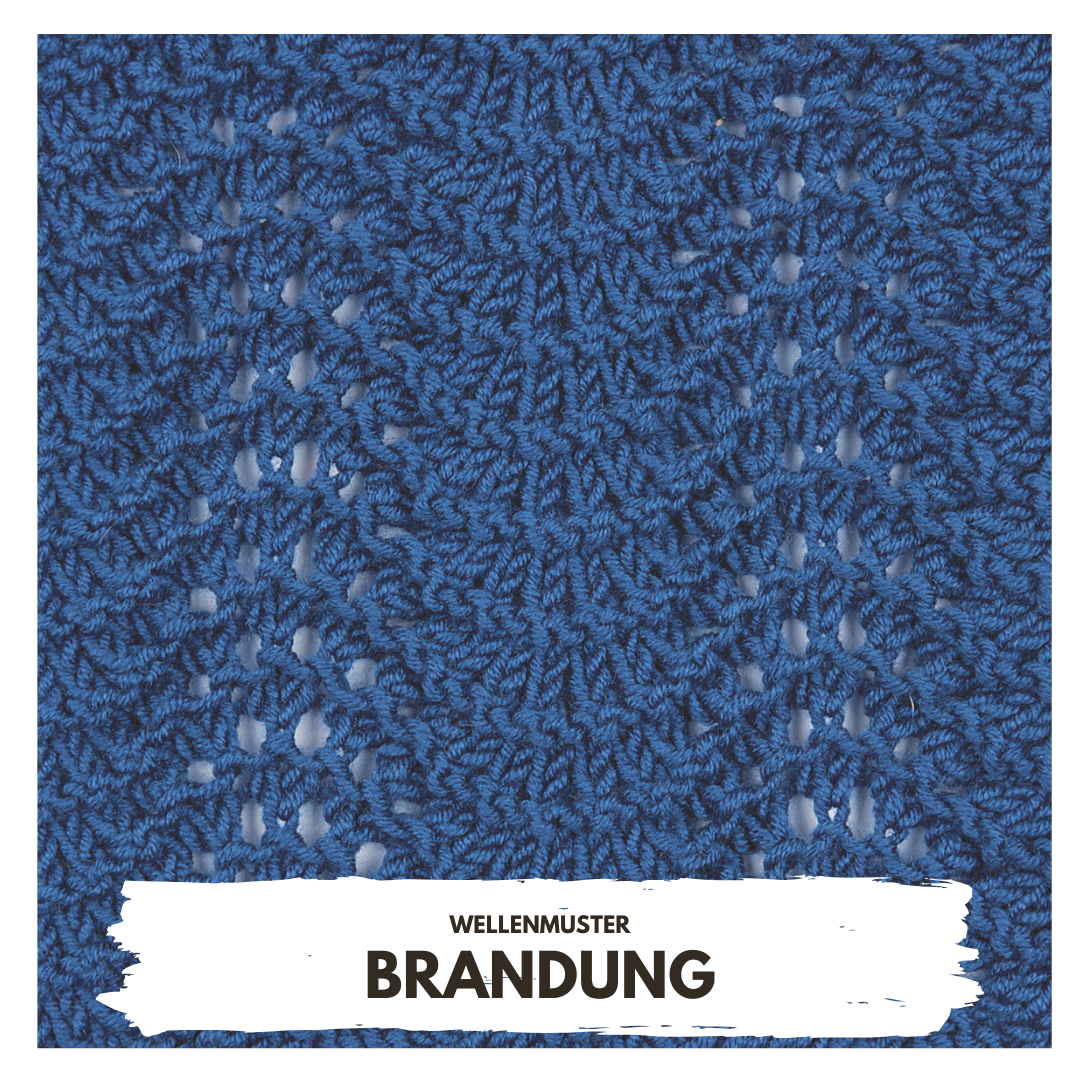 Blaues Wellenmuster, handgemacht, kunstvoll gestrickt, modisch und elegant.