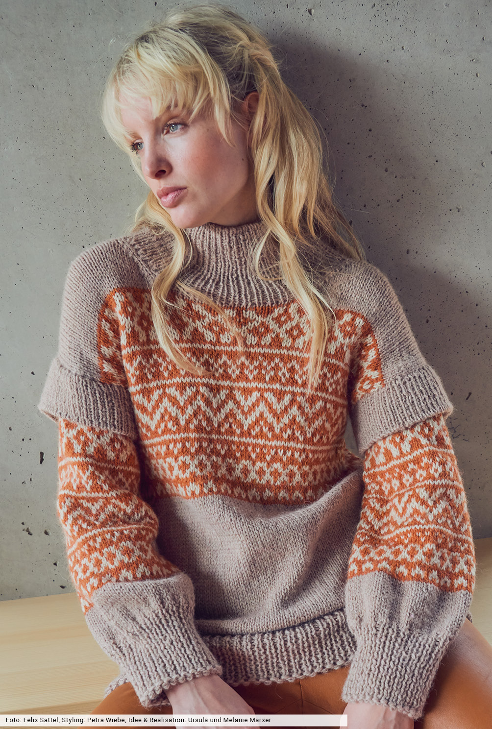 Modellansicht Bild 2: Oversize - Pulli mit Jacquardpasse