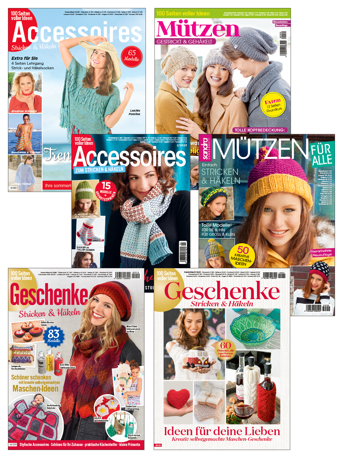 XXL-Accessoires,Mützen, Geschenk Bundle: HSI2/23+HU003+HU009+SA 252+HU 019+HU 031