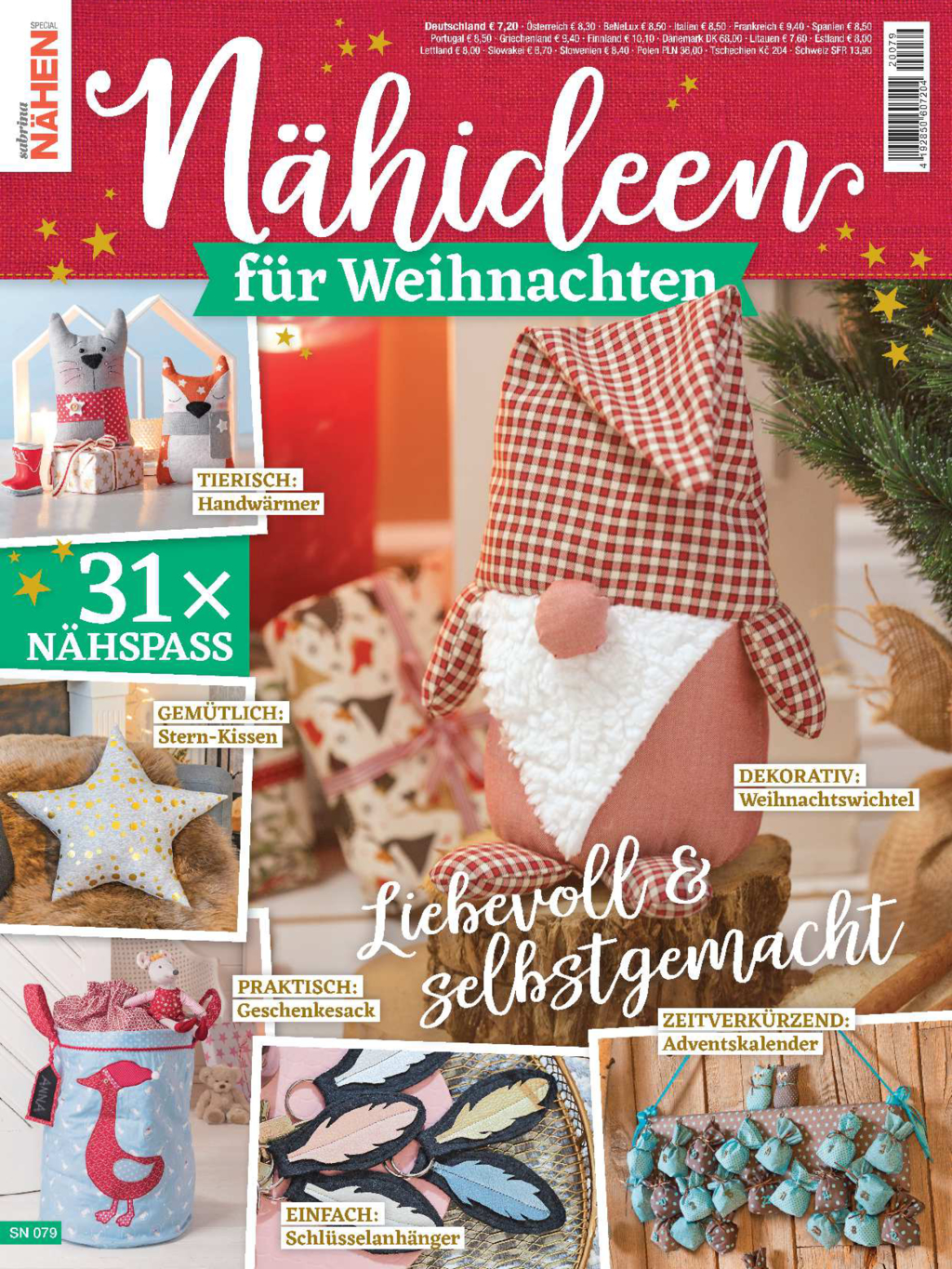 XXL-Bundle Nähen für Weihnachten + Extra Geschenketüte Motiv Schneemann