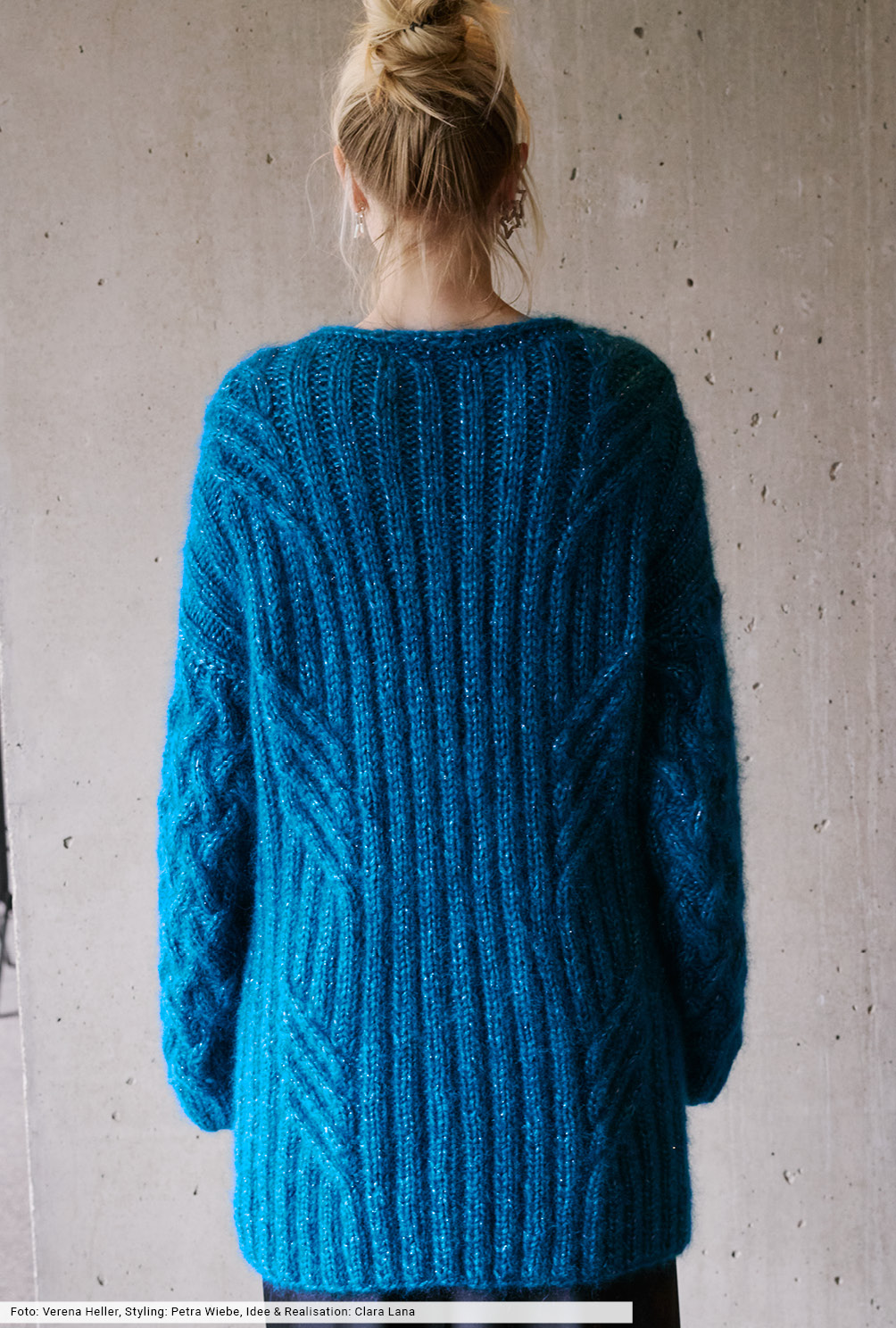 Modellansicht Bild 5: Glitzerjacke mit Rippenstrukturen