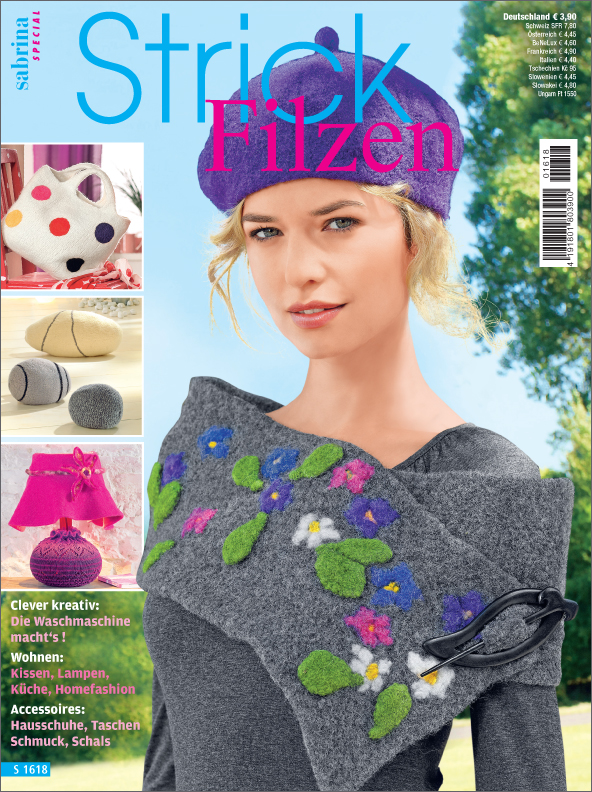 Graues Filz-Schulterstück mit bunten Blumenmustern; handgemacht, DIY, stilvoll, kreativ.