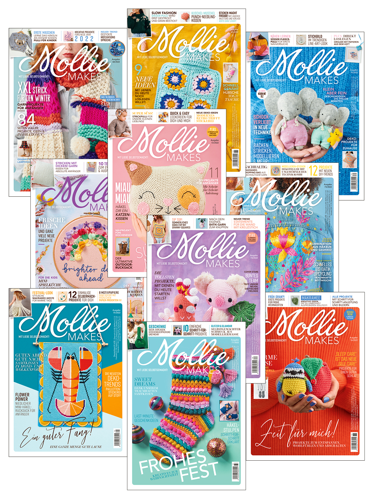 E-Paper Bundle - Mollie Makes alle Ausgaben aus dem Jahr 2022 Magazin Produktbild: E-Paper Bundle Mollie Makes: 68+69+70+71+72+73+74+75+76+77