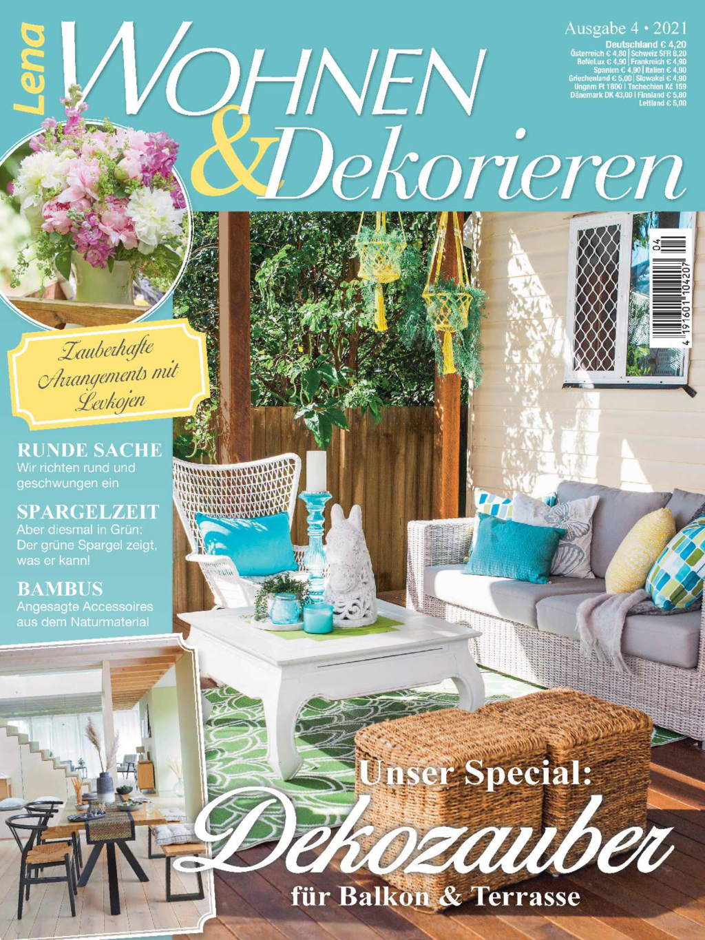 Lena Wohnen&Dekorieren Nr. 04/2021 - Dekozauber für Balkon und Terrasse Lena Wohnen&Dekorieren Nr. 04/2021 - Dekozauber für Balkon und Terrasse