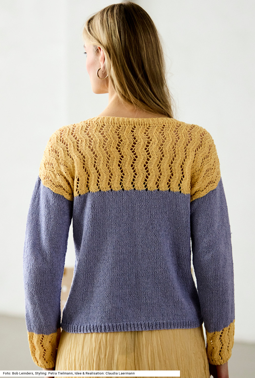 Modellansicht Bild 5: Pulli mit Ajourmusterpasse
