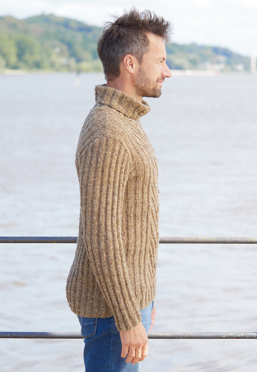 Aran-Sweater in Tweedoptik