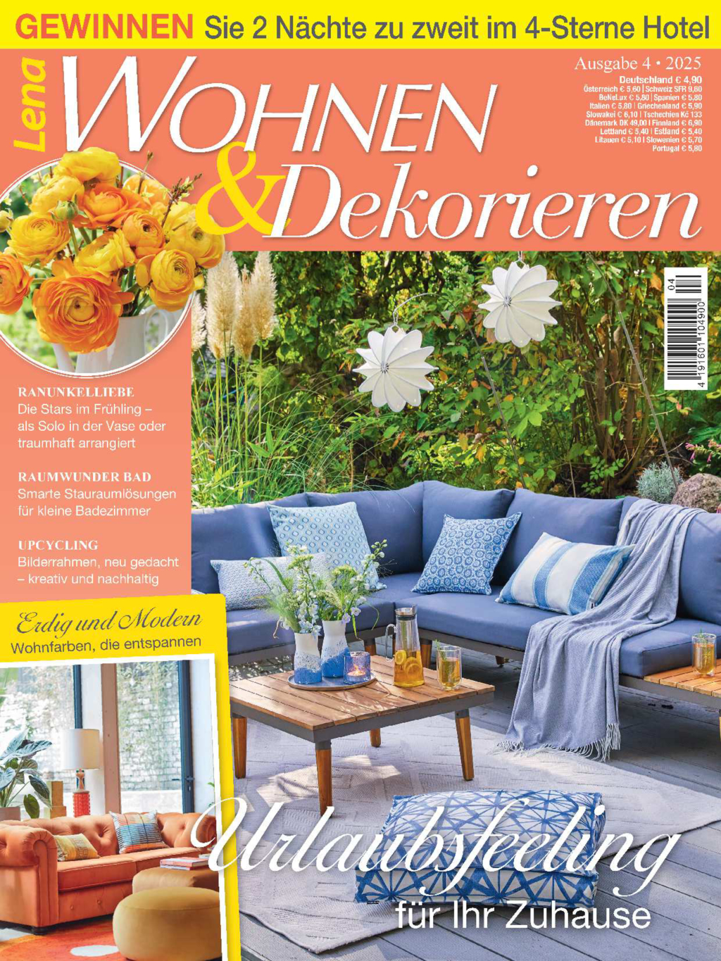 Magazin Produktbild: Lena Wohnen & Dekorieren Nr. 4/2025 - Urlaubsfeeling für Ihr Zuhause