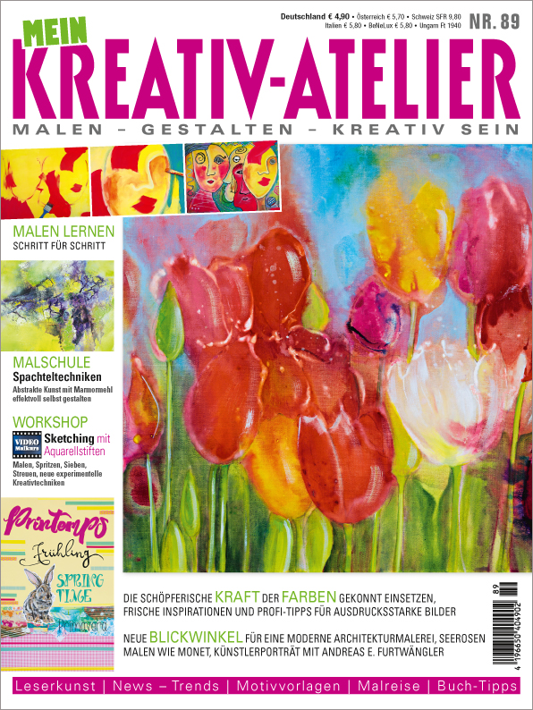 Bunte, florale Muster in kräftigen Rottönen, handgemalt, modisch und lebendig, DIY-Look.