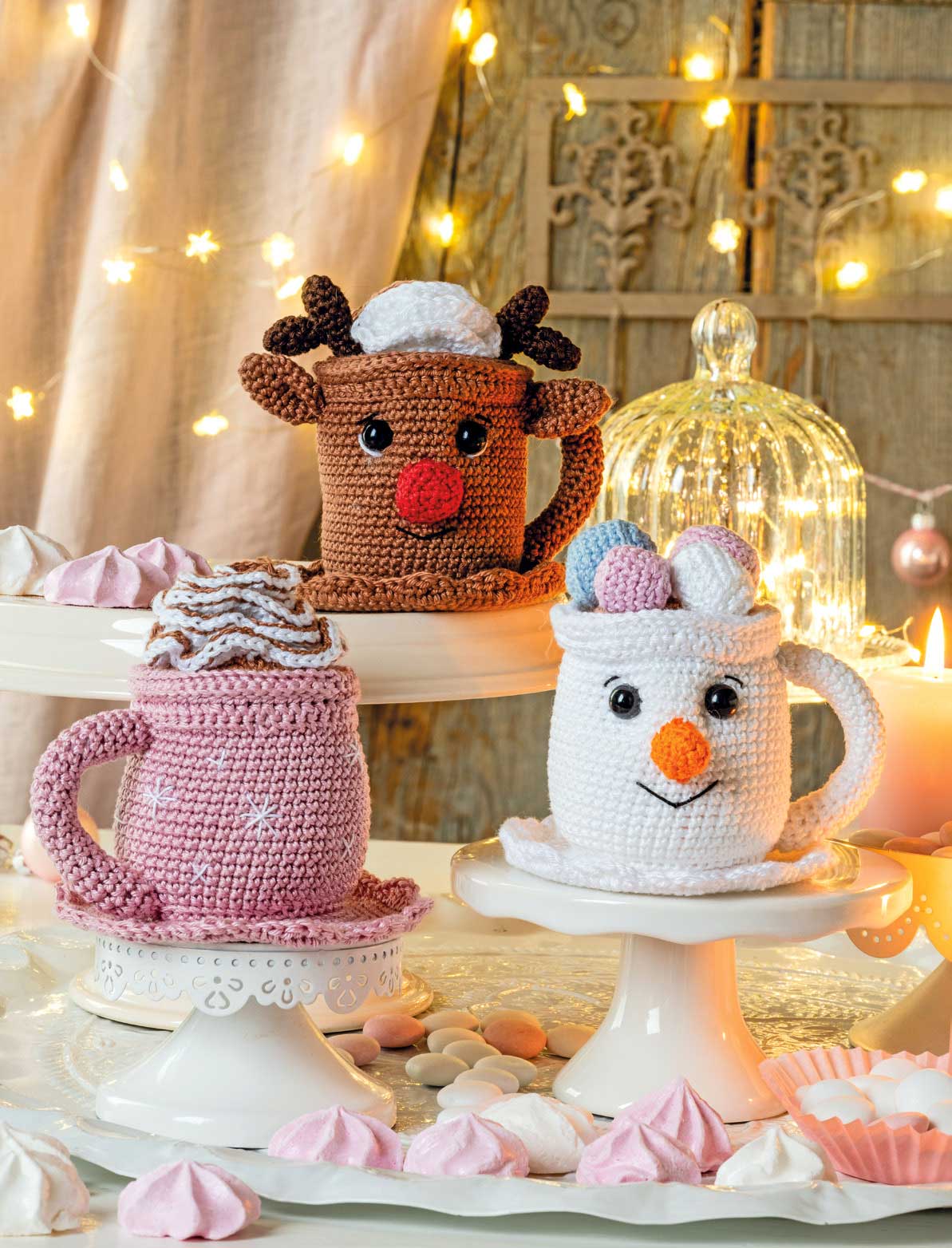 Handgemacht, niedliche Tier- und Schneemann-Designs in Pastellfarben, detailreiche Muster, perfekt für DIY-Fans.