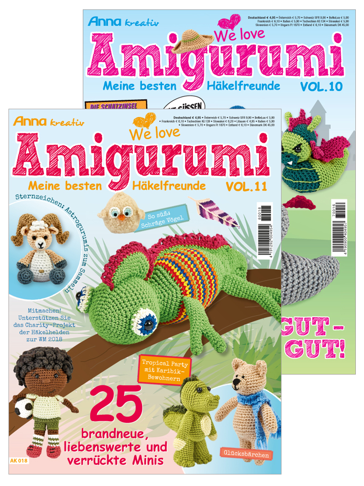 Zwei Zeitschriften: Amigurumispaß im Doppelpack - Vol. 11 und Vol. 10 Zwei Zeitschriften: Amigurumispaß im Doppelpack - Vol. 11 und Vol. 10