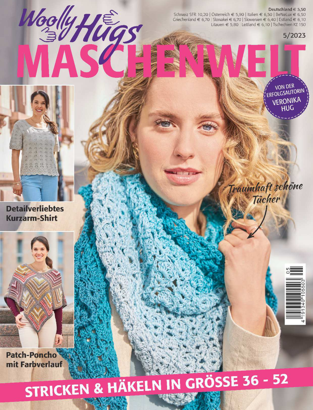 Magazin Produktbild: Woolly Hugs Maschenwelt Nr. 5/2023 - Stricken & Häkeln in Größe 36 - 52