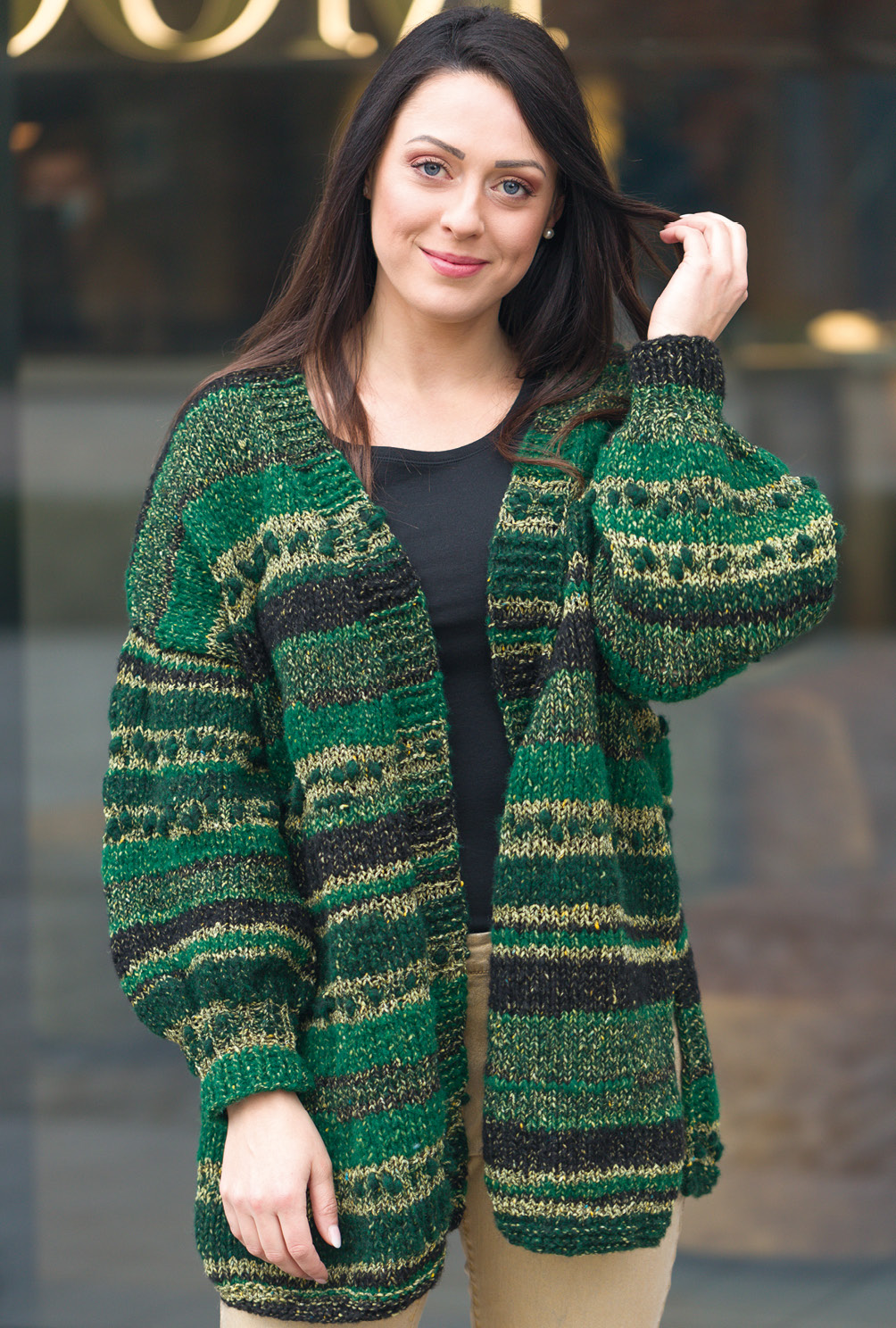 Strickset - Gemütlicher lässiger Cardigan mit Textur Gr. 36/38